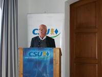 Dr. Gauweiler gemeinsam mit Dr. Hans-Peter Friedrich, MdB, auf der Ortsvorsitzendenkonferenz zum Thema "Wohin geht die CSU?" im Kloster Banz am 07. Februar 2015