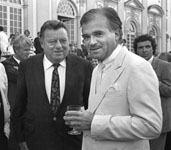 Franz Josef Strauß und Peter Gauweiler 1987 bei einem Staatsempfang