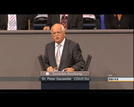 Dr. Gauweiler bei seiner Rede im Plenum des Deutschen Bundestages zum Thema: "Stabilität, Koordinierung und Steuerung in der Wirtschafts- und Währungsunion" am 29. Juni 2012